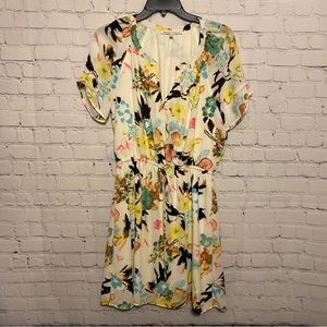 Daniel Rainn Womens Dress Small Floral Print Short Sleeve V Neck